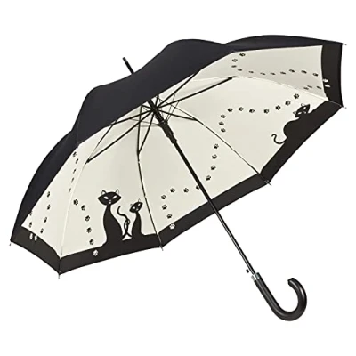 Image of VON LILIENFELD® Umbrella Automatic Women Motif Black Cats Double Layer
