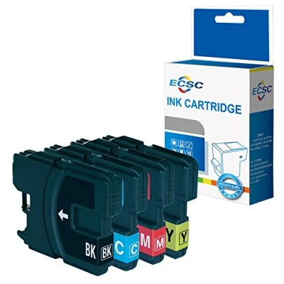 Image of ECSC Compatible Ink Cartridge Replacement for Brother MFC 250C 255CW 290C 295CN 297C 490CN 5490CN 5890CN 790CW 795CW 6490CW 6890CDW 990CW DCP 145C 163C 165C 167C 185C 365CN LC980 (B/C/M/Y, 4 Pack)