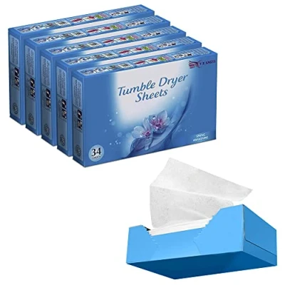 Image of VR Angel 5 x Tumble Dryer Sheets, 170 Spring Awakening Fabric Conditioner Fresh Clothes, Long lasting Freshness When Drying For Clean &amp; Soft Fabrics