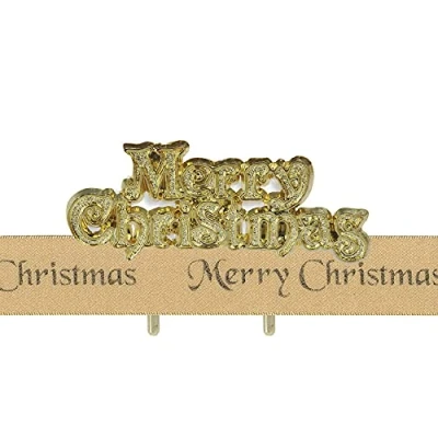 Image of Anniversary House Merry Christmas 1M Cake Ribbon and Topper Kit, Gold Decorations Traditional, BX098