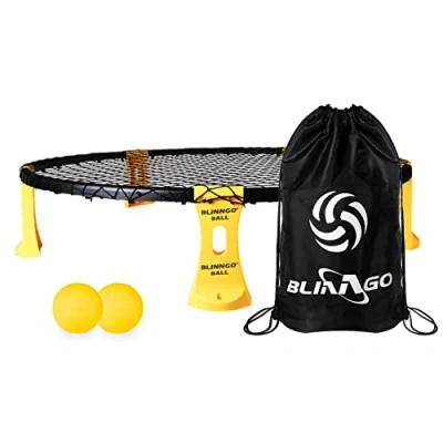 Image of Mookis Blinngoball Ball Game Set With Patented Elastic Net, 2 Balls, Carrying Bag, Hand Pump, Outdoor Games For Adults, Family Lawn, Backyard, Beach