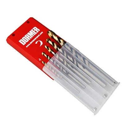 Image of Dormer A08910 HSS High Speed Steel Jobber Drill Bit Set with 118 Degree Tin Tipped Split Point, of 5