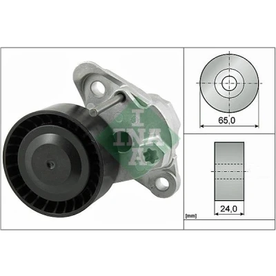 Image of 04E145299AG, 04E145299E Tensioner Lever, V ribbed belt INA 534 0497 10 65mm 24mm SEAT: Ibiza 4, VOLKSWAGEN: Polo Hatchback