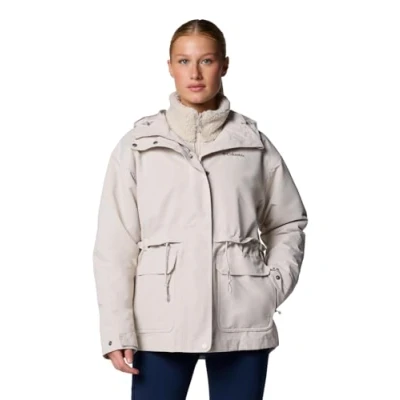 Image of Columbia Women&#039;s Drop Ridge 2 Interchange Jacket, 3 In 1 Winter Coat, Dark Stone, L
