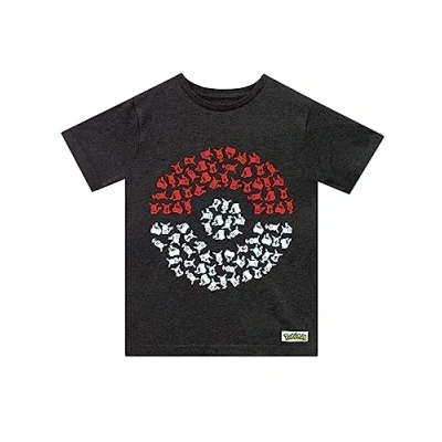 Image of Pokémon T Shirt Boys Pikachu Pokeball Tshirt Official Merchandise 9 10 Years Black