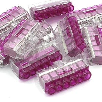 Image of 10pcs 6 Way Push In Terminals Wire Connectors HelaCon Plus Mini