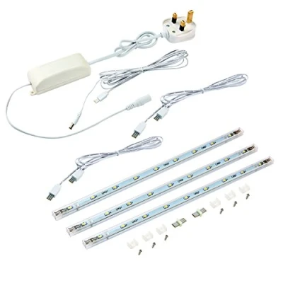 Image of Saxby Eris 2W Warm White Kitchen Pelmet Plinth Under Cabinet Display Strip LED Light Kit