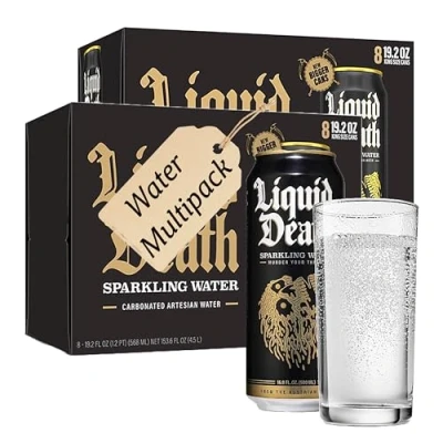 Image of Sparkling Water Multipack 24 Cans x 500ml Drinking Mountain From the Alps. Canned Waters Perfect Companion for any Outdoor Activity, Trip Drink