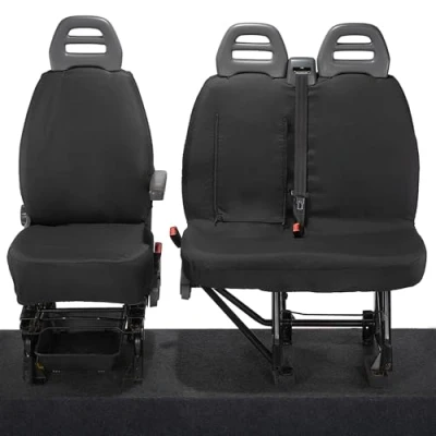 Image of UK Custom Covers SC380BAD2 Tailored Heavy Duty Waterproof Front Seat (NO Split Passenger Seat) Black Compatible With Citroen Relay (2006 2022)