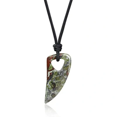 Image of COAI Wolf Tooth Amulet Dragon Blood Stone Pendant Necklace for Men Women