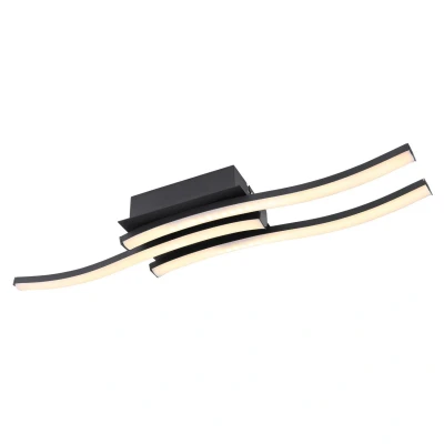 Image of Kasimir Integrated LED Semi Flush Ceiling Light Matt Black 3x 3000K