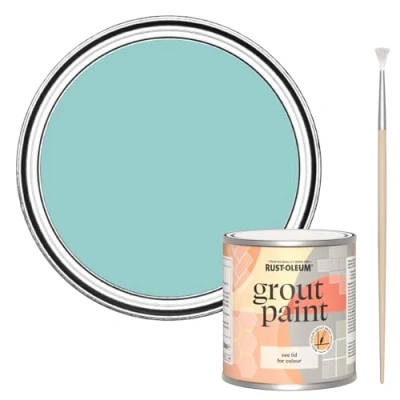 Image of Rust Oleum Blue Ultra Durable Grout Paint Teal 250ml