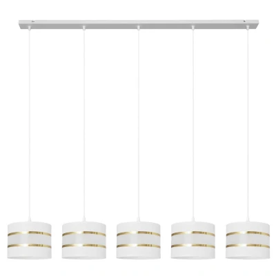 Image of Helen Straight Bar Pendant Ceiling Light White, Gold 115cm