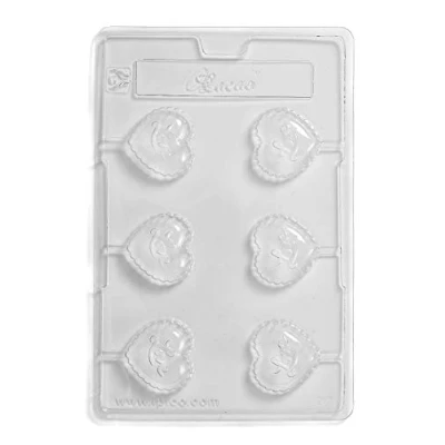 Image of Love (in Heart) Lolly Chocolate Mould 6 Cavity