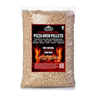 Image of Log Barn Premium Pizza Wood Pellets Natural, Odorless &amp; Chemical Free Fuel for Ovens, ENPLUSA1 Certified, Sustainable Heat