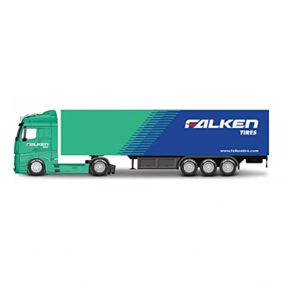 Image of Bburago B18 31460MB Street FIRE HAULERS with Trailer Die Cast Truck M B ACTROS GIGASPACE FALKEN 1:43 Scale Collectible Toy, Assorted Designs and Colours