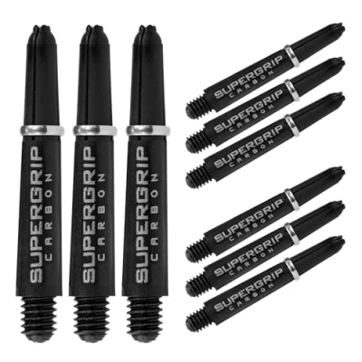 Image of Harrows Darts 3 x Sets of Supergrip Carbon Dart Stems 9 Shafts in Total Medium, Midi &amp; Short (Silver, Short)