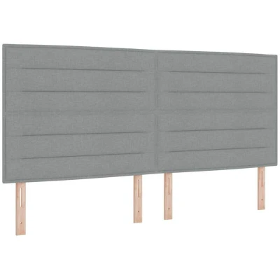 Image of vidaXL Box Spring Bed with Mattress Light Grey, 200x200 cm, Fabric