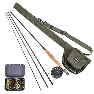 Image of Lixada Fly Fishing Rod and Reel Combo with Carry Bag (Fly Set)