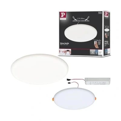Image of Paulmann 93068 Veluna VariFit LED panel recessed luminaire IP44 3 step dim 215mm round incl. 1x22W ceiling satin plastic 4000K