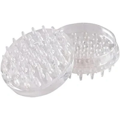 Image of Merriway BH05650 (8 Pcs) Castor Caster Cups With Spikes, Outer Dimension 45 mm (1.3/4 Inch), Small, Clear Pack of 8 Pieces