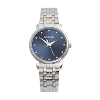 Image of Sekonda Womens Stainless Steel Bracelet Watch Blue Stone Set Dial 2442