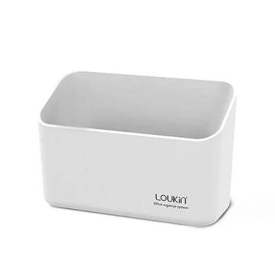 Image of loukin Magnetic Marker Holder, Dry Erase Remote Control Storage Organizer for Whiteboard or Refrigerators (White)