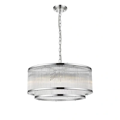 Image of Antigua 6 Light Chrome Crystal Pendant Ceiling
