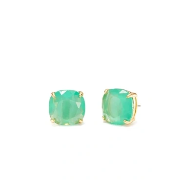 Image of Kate Spade New York small square studs, Beryl Green