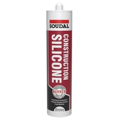 Image of Soudal Trade Construction Silicone Sealant Mold Resistant Sanitary Acetoxy 290ml Multi Purpose Fungicide (Brown)