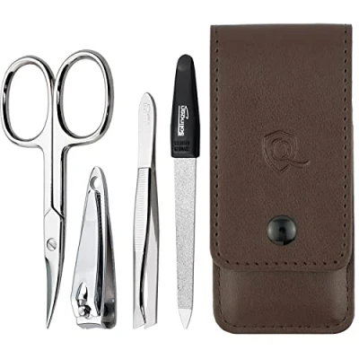 Image of marQus manicure set for women and men 4 Piece pedicure kit, incl. sharp nail scissors, tweezers, clippers &amp; sapphire file from Solingen Perfect travelling,