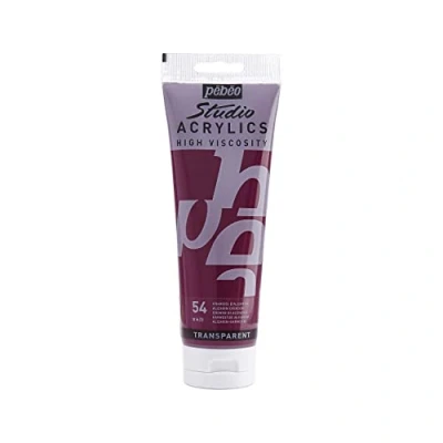 Image of Pébéo 169 054 Studio Acrylics Fine Acrylic Paint Red Alizarin Crimson, 250 ml