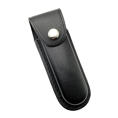 Image of DONGKER Leather Knife Sheath Folding Case for 5 Inch Pocket (Without Knife), Black