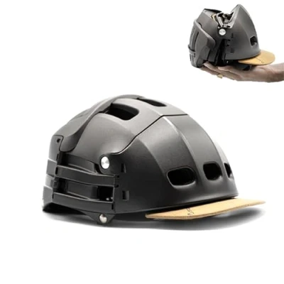 Image of Plixi Folding Helmet for Bicycle, Electric Scooter, Gyroroue, Roller, E Bike CE Standard EN1078, Same Protection as a Classic Volume Divided by 3 (Titanium Grey, S/M (54 58 cm))