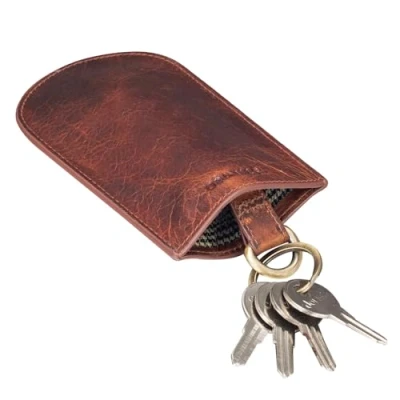 Image of STILORD &#039;Toby&#039; Leather Key Holder Pouch Vintage Case Wallet for Men Women Slim Purse Organiser Coin Handbags Pocket, Colour:Prestige Brown
