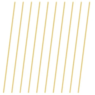 Image of LAVMHAB Round Brass Rod 1mm x 200mm, Solid Shaft Rods Bars for DIY Craft (10 Pcs)