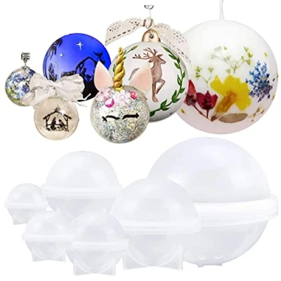 Image of iSuperb 5Pcs Silicone Round Ball Resin Mold Set Casting Molud Tools DIY Jewelry Craft,Resin Epoxy,Handmade Crystal Pendant (Resin Ball)