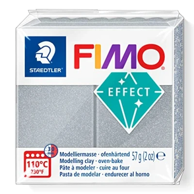 Image of STAEDTLER 8010 81 FIMO Effect Oven Hardening Polymer Modelling Clay Metallic Silver (57g)