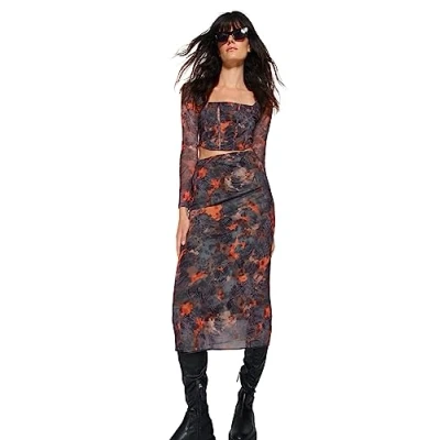 Image of Trendyol FeMan Flared Skirt Knit Skirt,Anthracite,XS