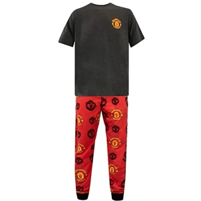 Image of Manchester United FC Mens Pyjamas Grey Medium