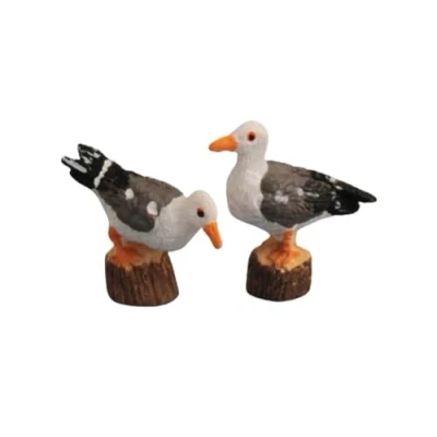 Image of Dolls House Seagull Birds Perched on Logs Beach Chip Shop Kiosk Coast Accessory