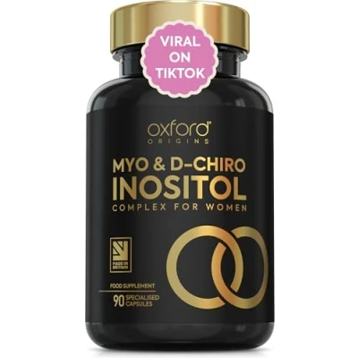 Image of Myo Inositol PCOS Supplement for Women Tablets with &amp; D Chiro and Folic Acid 90 High Strength Capsules Menopause Supplements Pregnancy Vitamins Made in The UK