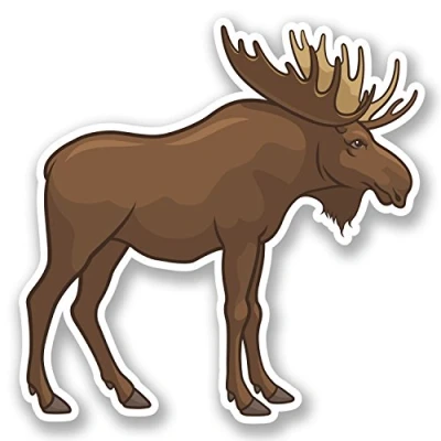 Image of 2 x Moose Vinyl Sticker Bike Laptop Car Travel Luggage Tag Canada Animal #4763 (10cm 10cm)