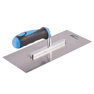 Image of Blue 12cm x 28cm Steel Plastering Trowel By Pro User
