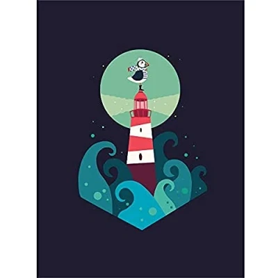 Image of Wee Blue Coo Nautical Lighthouse Wall Art Print