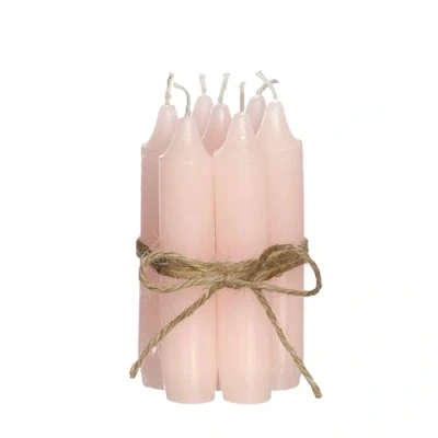 Image of comforder Candle Set (7 Pieces), 11 cm Taper Candles Pink, Table Plain, 4+ Hours Burning Time