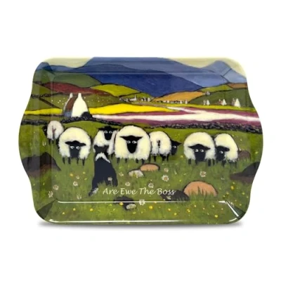 Image of Small Scatter Tray by Thomas Joseph Are Ewe The Boss Funny Sheep and Collie Gift