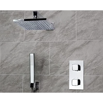 Image of Bristan SHWR PK2 Cobalt Shower Pack with Fixed Head and Wall Outlet Handset Mixer, Chrome Plated