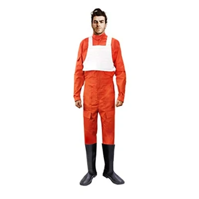 Image of OEM X wing Rebel Fighter Pilot Orange Jumpsuit + White Flak Vest Star Wars Costume (XXL)