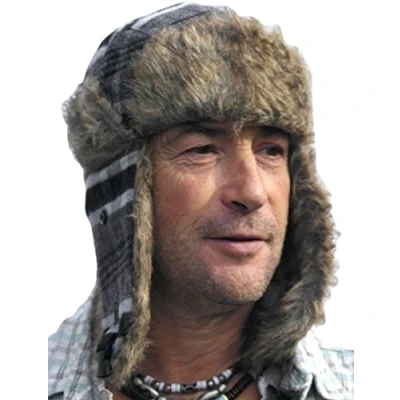 Image of Grey Russian Style Ushanka Trapper hat Size 57cm (Medium)